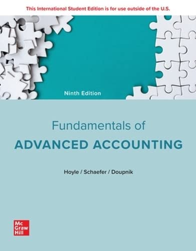 FUNDAMENTALS OF ADVANCED ACCOUNTING 9th Edition
