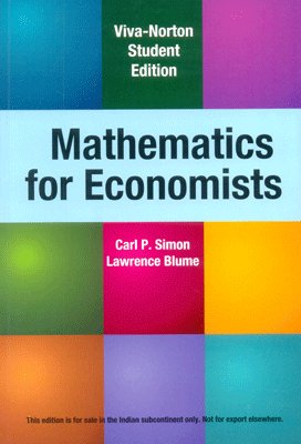 Mathematics For Economists 1St Edition