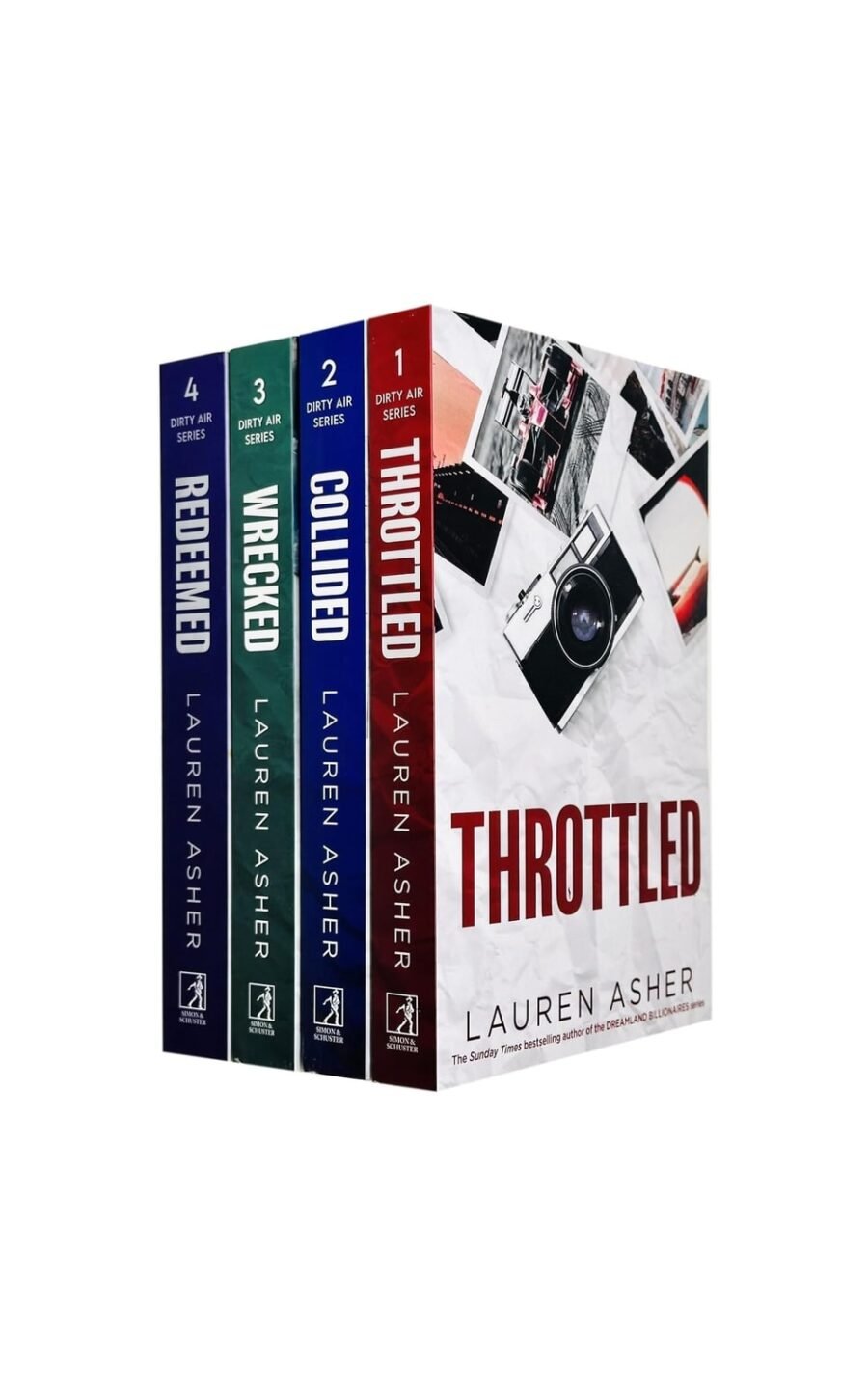 The Dirty Air Series 1-4 Books Collection Set By Lauren Asher (Throttled, Collided, Wrecked & Redeemed)