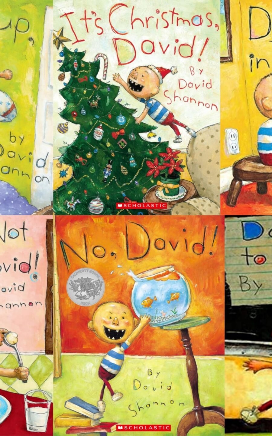 No, David! 6 Book Collection Set (David Gets in Trouble, David Goes to School, No, David!, Grow Up David! , That's Not Funny, David!, It's Christmas, David!) By David Shannon
