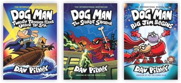 Dog Man Books 11–13 Collection Set by Dav Pilkey, Kids Graphic Novel Series, 3 Book Set (Dog man Series -Comic books)