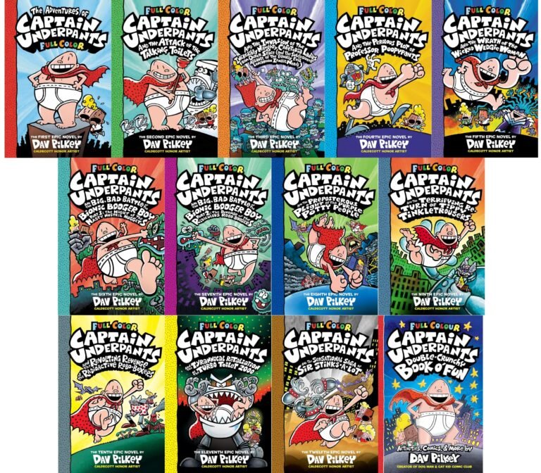 Captain Underpants Complete Series Collection – 13 Books Set | FULL COLOR Edition