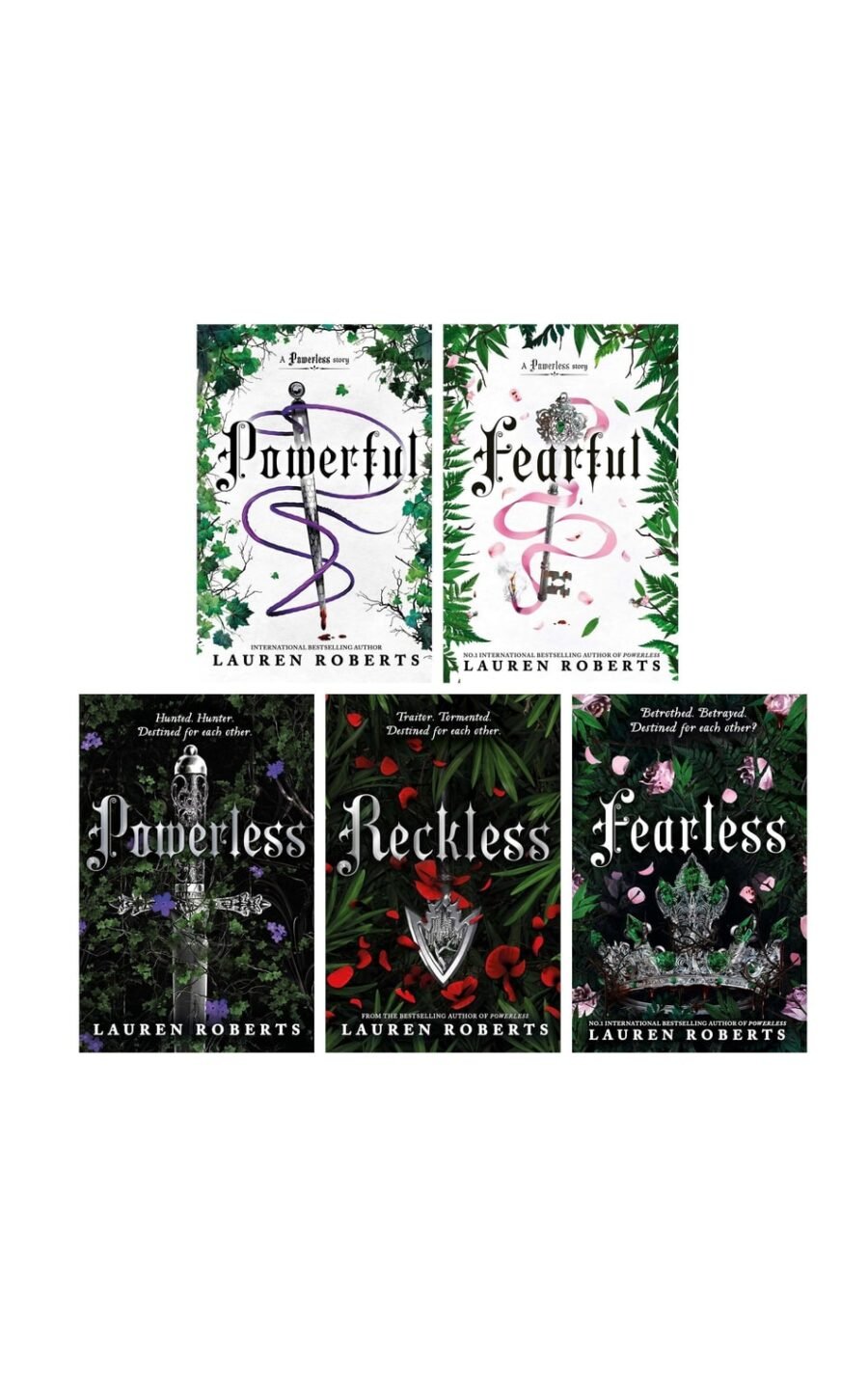 Powerless Trilogy and A Powerless Story 5 Books Collection Set by Lauren Roberts (Powerless, Reckless, Powerful, Fearful and Fearless)