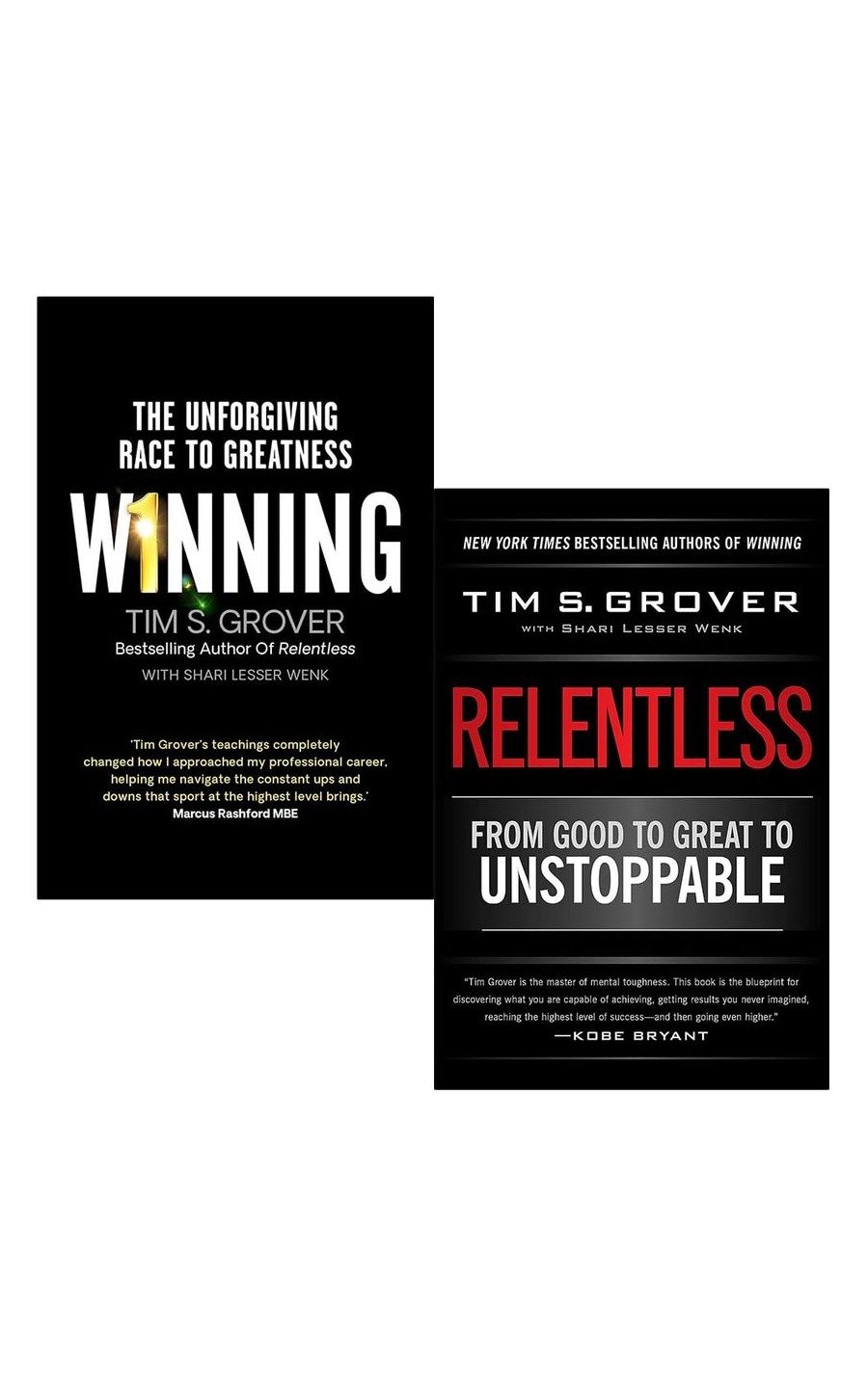 Tim Grover 2 Books Collection Set (Winning The Unforgiving Race To Greatness, Relentless From Good To Great To Unstoppable)